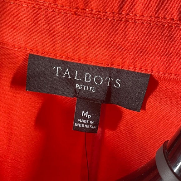 NEW Talbots Jacket Womens Medium petite orange utility preppy casual colorful - Picture 4 of 9